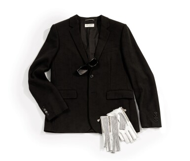 View full screen - View 1 of Lot 383. Saint Laurent Stars Black Jacket, 2015 | Saint Laurent veste façonnée d’étoiles en gabardine de laine noire, 2015.