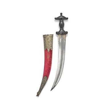 View full screen - View 1 of Lot 99. A Large Ottoman Ebony-Hilted Dagger, Turkey, 18th Century.