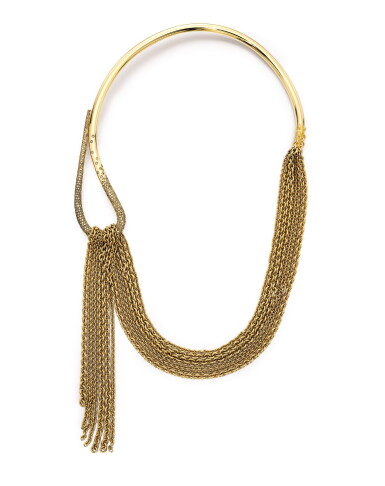View full screen - View 1 of Lot 1701. Hermès | Gold and Diamond Necklace | 愛馬仕 | K 金 配 鑽石 項鏈.