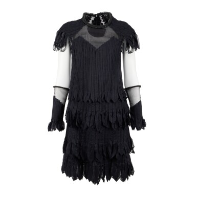 Chanel | by Karl Lagerfeld Haute Couture Black Organza Ribbon Dress Chanel | by Karl Lagerfeld Haute Couture Black Organza Ribbon Dress