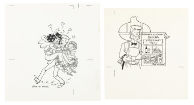 View full screen - View 1 of Lot 207. Ensemble de 10 dessins, sérigraphies et albums dédicacés à Guy Dessicy..