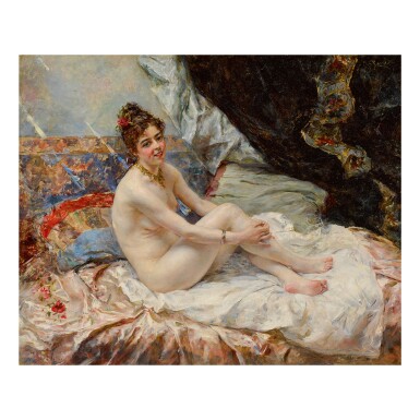 View full screen - View 1 of Lot 78. EDUARDO LEÓN GARRIDO | NUDE IN A LIGHT-FILLED BOUDOIR .