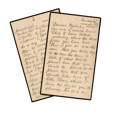 View full screen - View 1 of Lot 281. Florence Nightingale | Collection of autograph letters signed to her godson, plus inscribed book and ephemera.