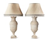 A Pair of Italian Neoclassical Carved Alabaster Vases, Now Mounted as Lamps, 19th Century
