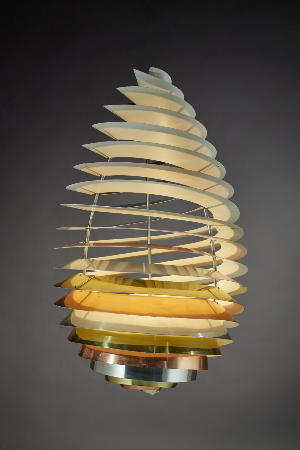 View full screen - View 1 of Lot 64. Poul Henningsen, "PH Spiral" Ceiling Light Designed for the Headquarters Assembly Hall, Danish Consumers Cooperative Society, Albertslund, Denmark.