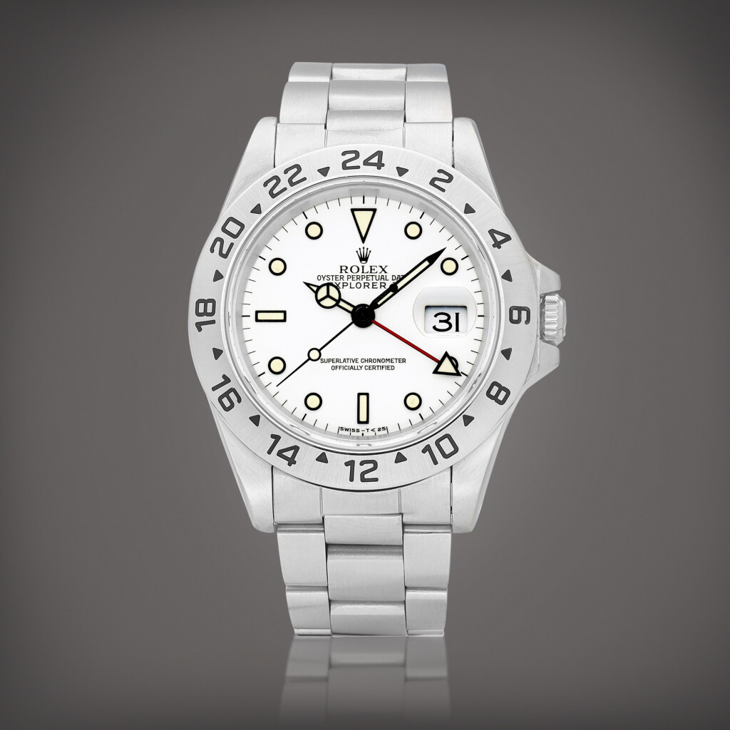 View full screen - View 1 of Lot 2134. Explorer II, Reference 16570 | A stainless steel wristwatch with date, 24 hours indication and bracelet, Circa 1995 | 勞力士 | Explorer II 型號16570 | 精鋼鏈帶腕錶,備日期及24小時顯示,約1995年製.
