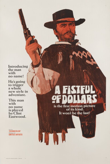 View full screen - View 1 of Lot 119. Per un Pugno di Dollari/ A Fistful of Dollars (1964), advance style A poster, US.