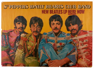 View full screen - View 1 of Lot 43. THE BEATLES | Sgt. Pepper's Lonely Hearts Club Band promotional poster, 1967.