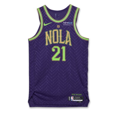 View full screen - View 1 of Lot 132. Yves Missi New Orleans Pelicans 2024-2025 Game Worn City Edition Jersey .