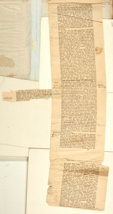 View full screen - View 1 of Lot 261. Thomas Carlyle | Scrapbook containing autograph manuscript notes and corrected proofs, 1850s-60s.