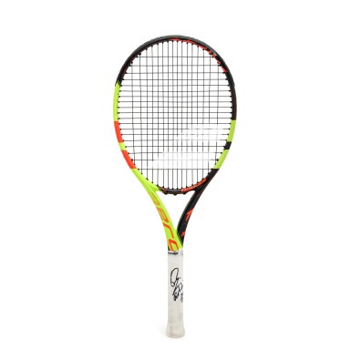 View full screen - View 1 of Lot 8. Rafael Nadal Signed and Match Used Racket | 2018 French Open and 2018 Wimbledon Semifinals.