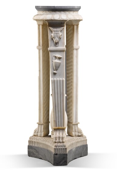View full screen - View 1 of Lot 58. An Italian neoclassical carved white marble pedestal, circa 1780.