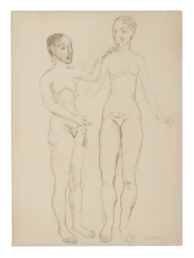 View full screen - View 1 of Lot 291. Deux femmes nues se tenant.