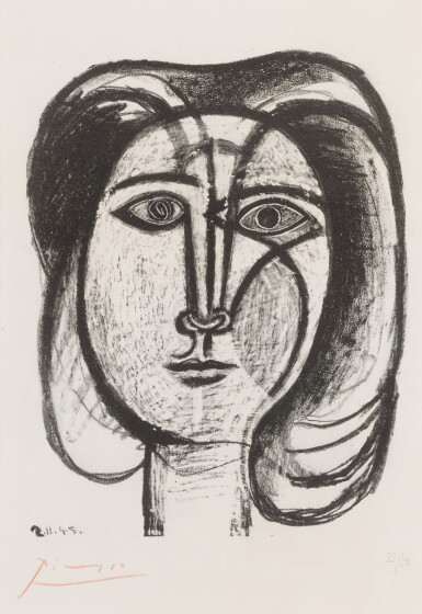View full screen - View 1 of Lot 133. Tête de femme (Bloch 384; Mourlot 4).