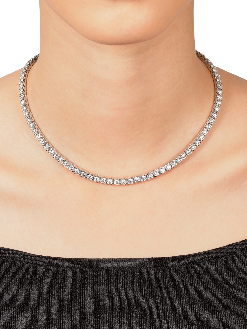 Voir en plein écran - Voir 1 du lot 304. 'C de Cartier' Diamond Rivière Necklace | 卡地亞 | 'C de Cartier' 鑽石 項鏈 ( 鑽石共重約20.28克拉).