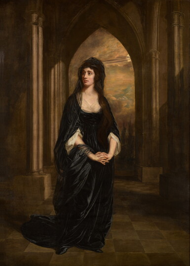 View full screen - View 1 of Lot 208. Portrait of Mrs. Siddons in the character of Melancholy from Milton's 'Il Penseroso'.