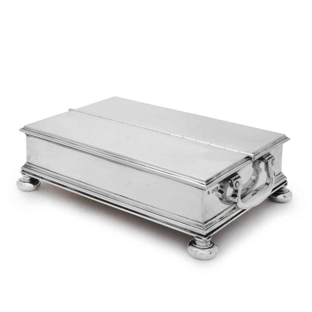 View full screen - View 1 of Lot 183. A large Victorian silver treasury inkstand, R. & S. Garrard & Co., London, 1895.