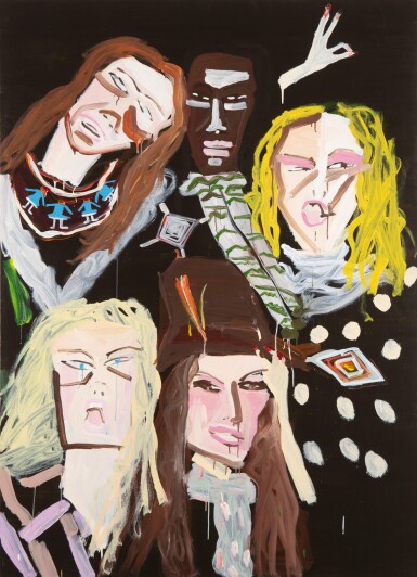 View full screen - View 1 of Lot 43. KATHERINE BERNHARDT | JAUNEL MACKENZIE WITH FRIENDS OR "WINTER SPECIAL CRAZY FUN".