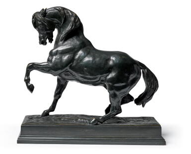 View full screen - View 1 of Lot 13. ANTOINE-LOUIS BARYE | CHEVAL TURC NO 2 (ANTÉRIEUR GAUCHE LEVÉE, TERRASSE CARRÉE) (TURKISH HORSE NO. 2, LEFT LEG RAISED, SQUARE BASE).