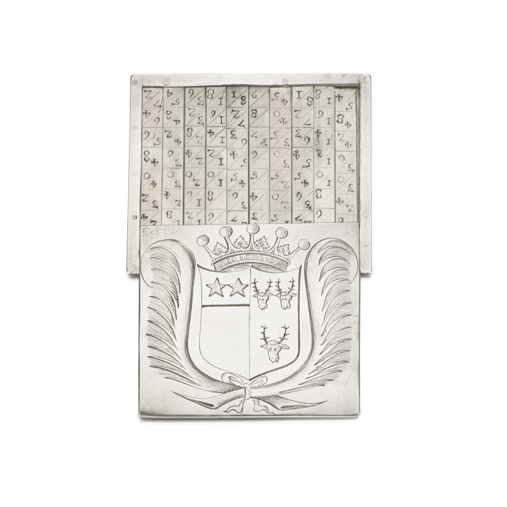 View full screen - View 1 of Lot 4. A silver set of Napier's bones, circa 1670.