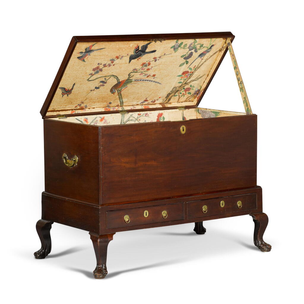 View full screen - View 1 of Lot 38. A George II mahogany chest-on-stand, circa 1740.