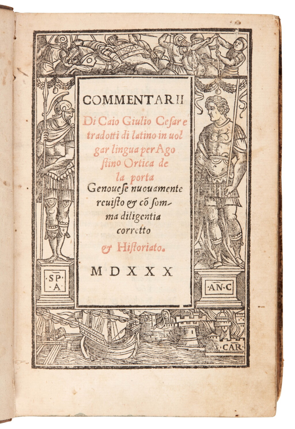 View full screen - View 1 of Lot 95. Caesar, Commentarii, Venice, 1530, later mottled calf.