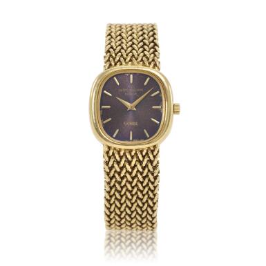 View full screen - View 1 of Lot 186. Retailed by Gobbi: Ellipse, Reference 4223/1 | A yellow gold bracelet watch | Circa 1973.