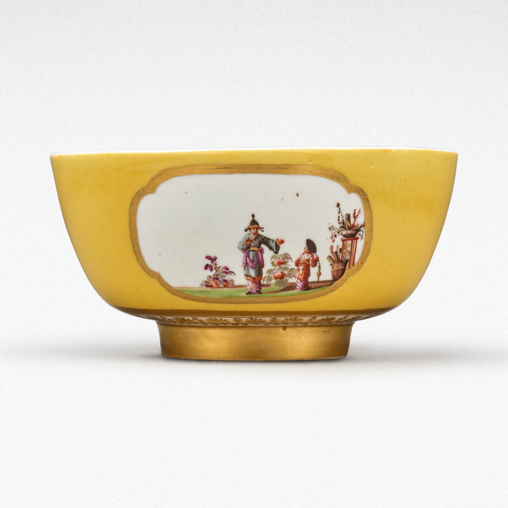 View full screen - View 1 of Lot 97. A Meissen yellow-ground bowl, Circa 1725-30.