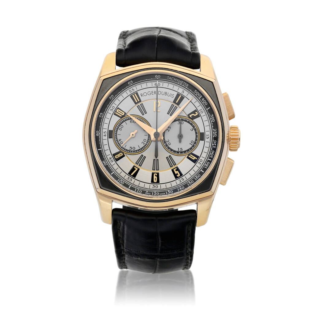 View full screen - View 1 of Lot 8090. La Monégasque, Reference 86280, A pink gold chronograph wristwatch, Circa 2011 | 羅杰杜彼 La Monégasque 型號86280 粉紅金計時腕錶,約2011年製.