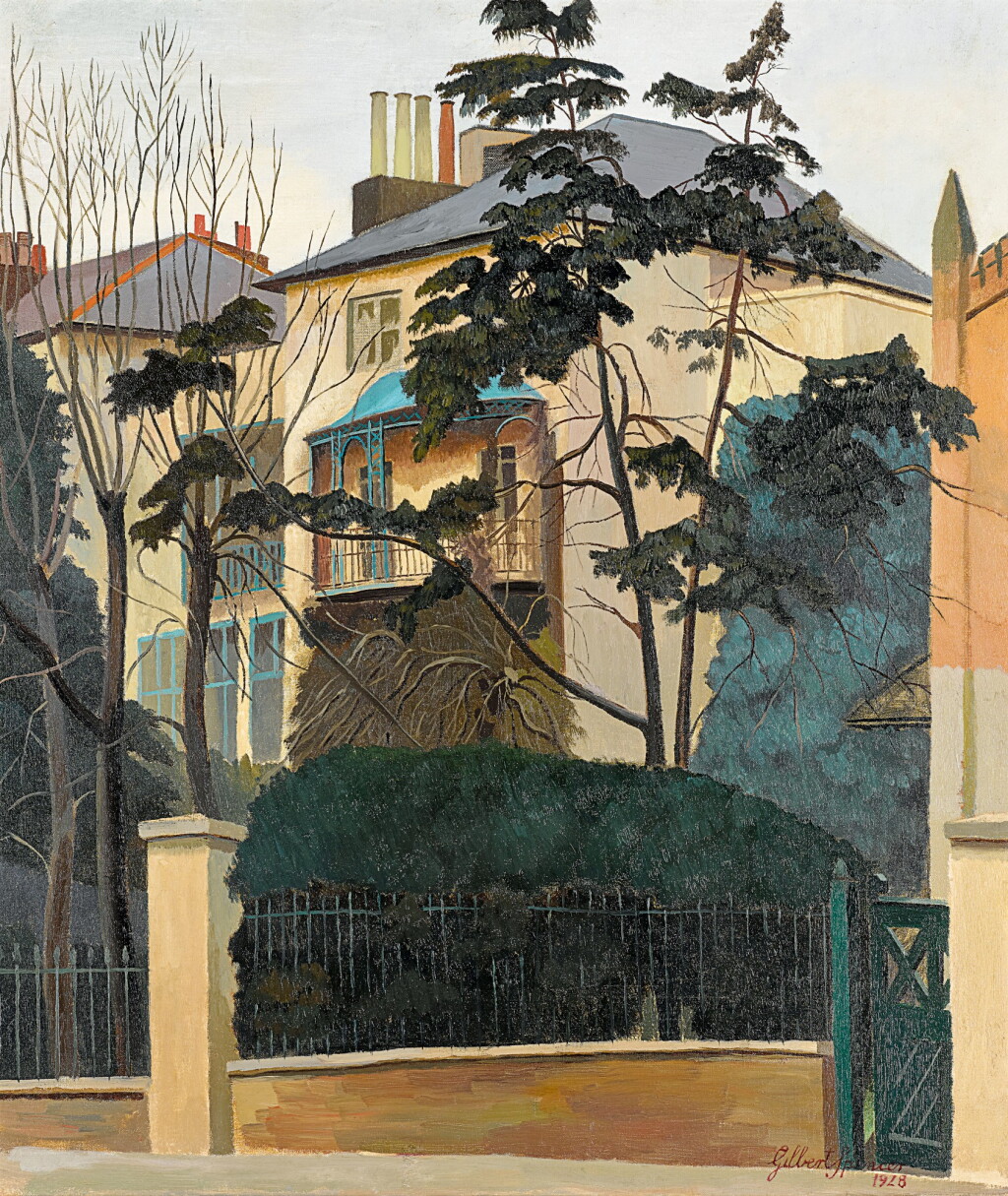 View full screen - View 1 of Lot 117. GILBERT SPENCER, R.A. | THE BALCONY.