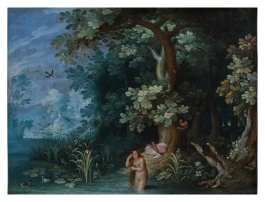 View full screen - View 1 of Lot 438. Diana Bathing in a Woodland Pool.