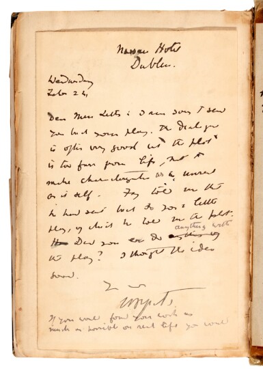 View full screen - View 1 of Lot 304. W.B. Yeats | Celtic Twilight, 1905, first Irish edition, with letters by by Yeats inserted.