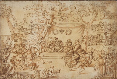 View full screen - View 1 of Lot 12. The battle between carnival and lent at a wedding.