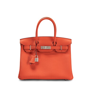 View full screen - View 1 of Lot 1014. Orange Poppy Togo Birkin 30 HSS Palladium Hardware, 2020.
