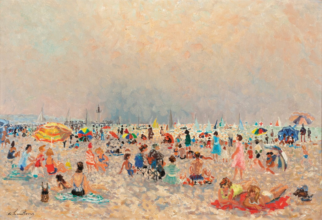 View full screen - View 1 of Lot 321. Scène de plage de Trouville.