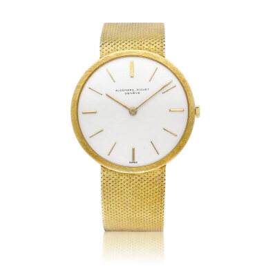 View full screen - View 1 of Lot 8876. A yellow gold bracelet watch, Circa 1960 | 愛彼 | 黃金鏈帶腕錶,約1960年製.