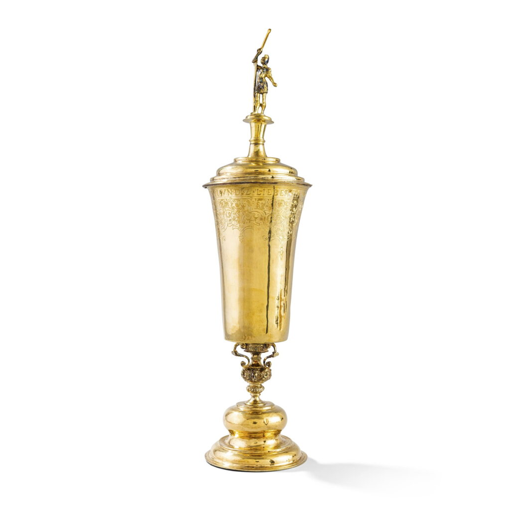 View full screen - View 1 of Lot 179. A German silver-gilt cup and cover, possibly Liebenstein, circa 1590.