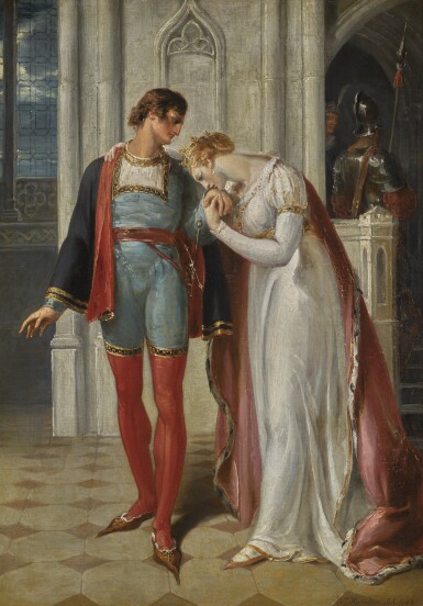 View full screen - View 1 of Lot 134. WILLIAM HAMILTON R.A. | Queen Margaret and Suffolk, from Shakespeare's King Henry VI, Part II: Act 3, Scene 2.