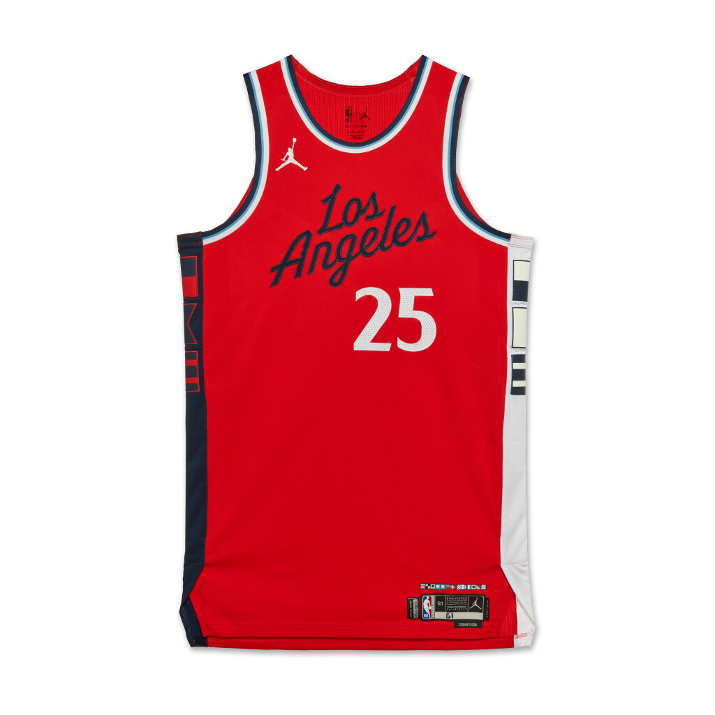 View full screen - View 1 of Lot 123. Ben Simmons Los Angeles Clippers 2025 NBA Playoffs Western Conference Round 1 Game Worn Statement Edition Jersey | Game 1 .