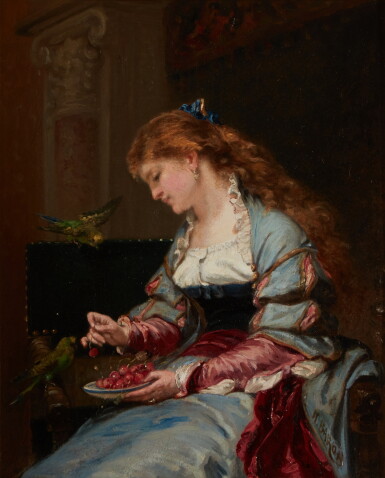 View full screen - View 1 of Lot 218. Femme au peroquet.