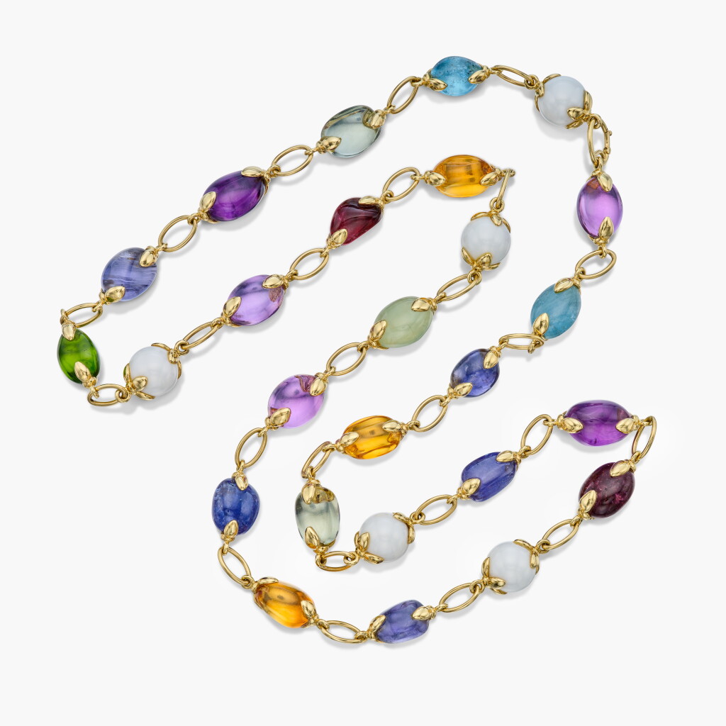 View full screen - View 1 of Lot 379. Gold and Colored Stone 'Fulco' Necklace.