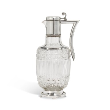 View full screen - View 1 of Lot 63. A Fabergé silver-mounted cut-glass decanter, Moscow, circa 1890.