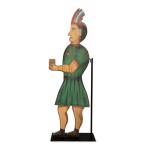 RARE POLYCHROME PAINT-DECORATED PINE TOBACCONIST INDIAN TRADE FIGURE, NORTHEASTERN UNITED STATES, CIRCA 1890