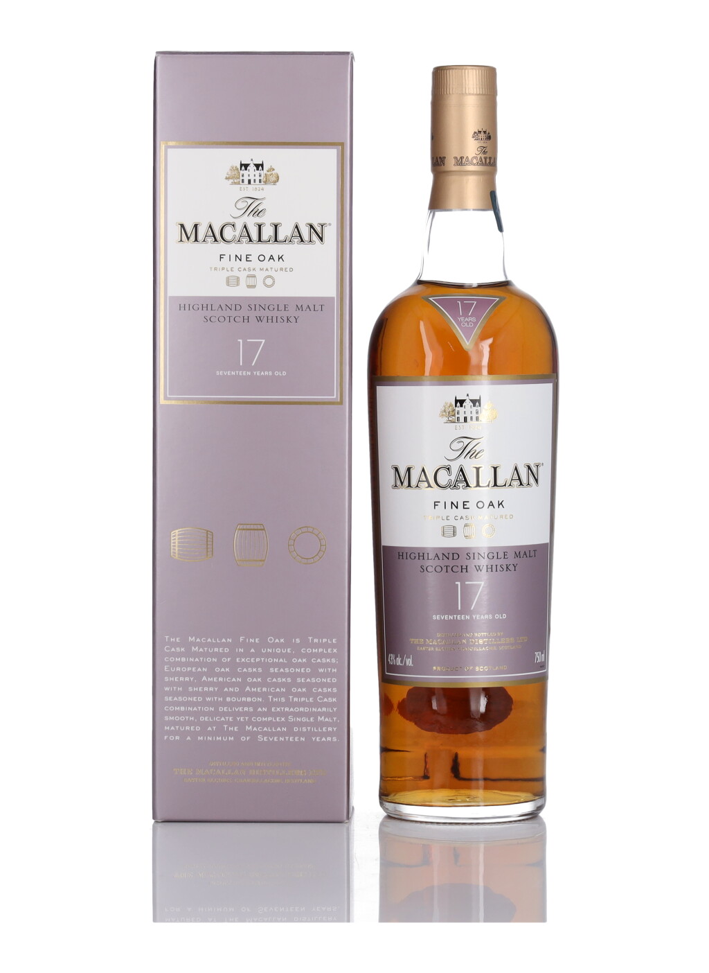 View full screen - View 1 of Lot 21. The Macallan Fine Oak 17 Year Old 43.0 abv NV (1 BT 75cl).