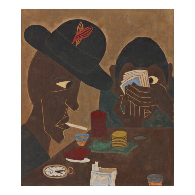 View full screen - View 1 of Lot 14. JACOB LAWRENCE | UNTITLED (CARD PLAYERS).