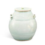 A qingbai handled jar and cover, Southern Song dynasty 南宋 青白釉四繫蓋罐