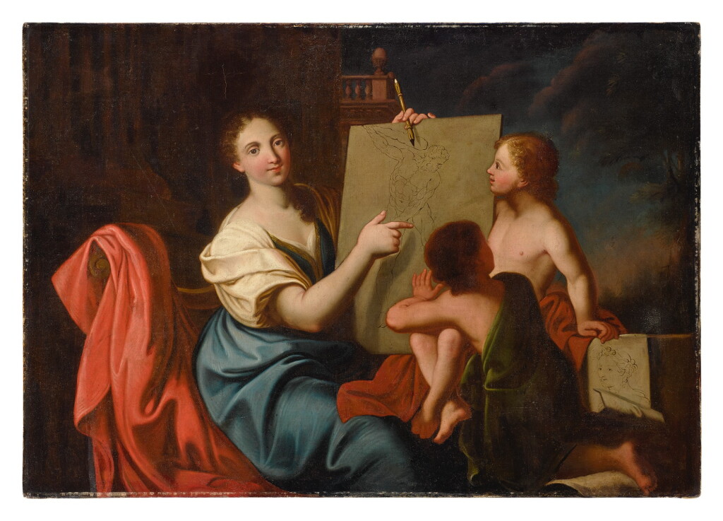 View full screen - View 1 of Lot 603. FRENCH SCHOOL, 18TH CENTURY | ALLEGORY OF DRAWING.