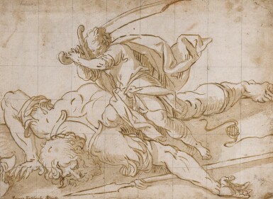 View full screen - View 1 of Lot 111. David beheading Goliath.