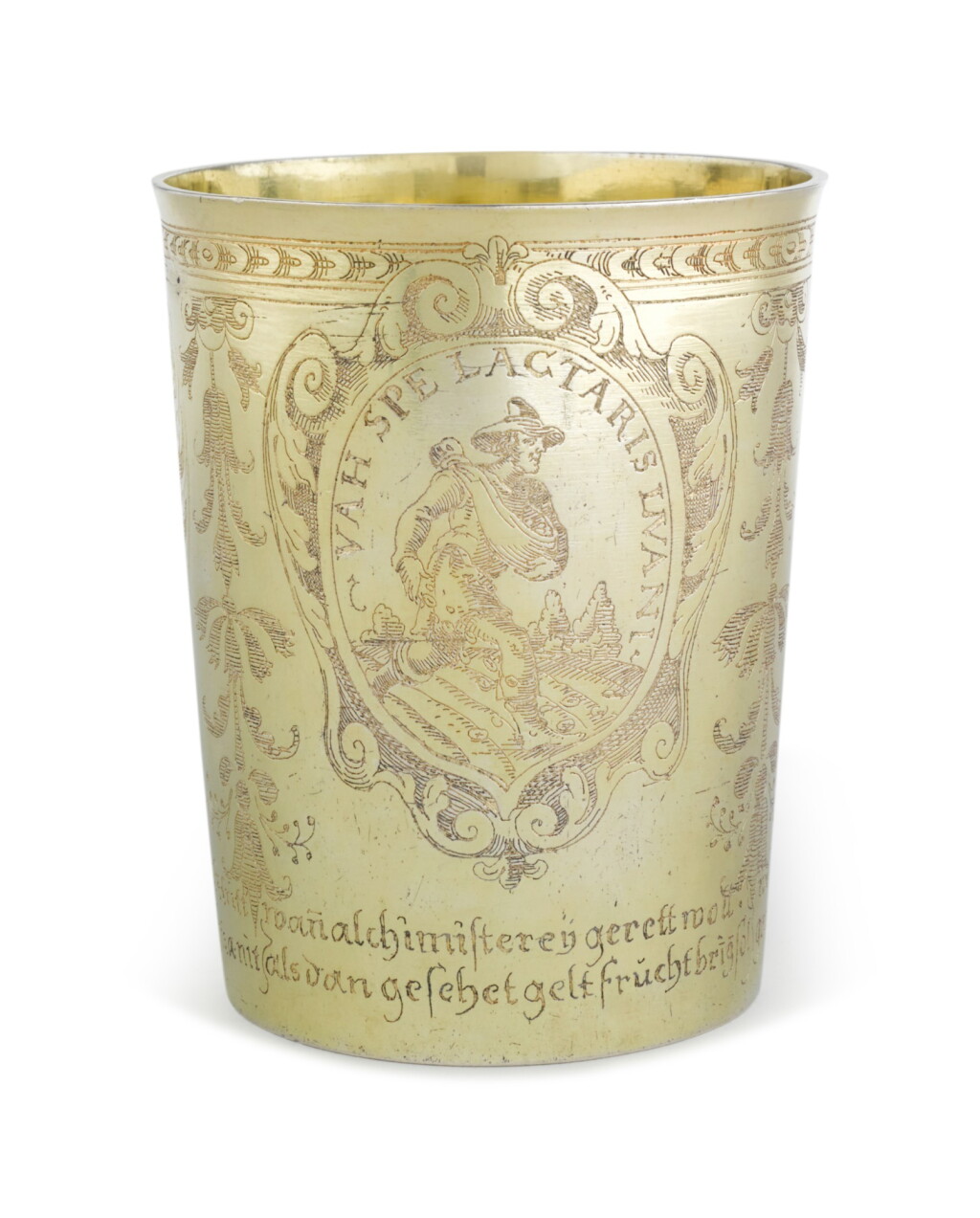 View full screen - View 1 of Lot 18. A German Silver-Gilt Emblem Beaker, Hans Reiff, Nuremburg, Circa 1609-26.