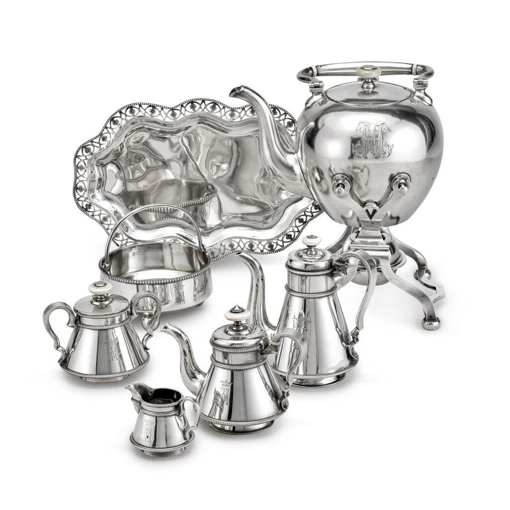 View full screen - View 1 of Lot 278. A silver part tea service, St Petersburg, 1876-1886.